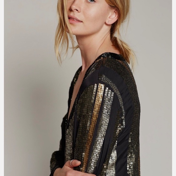 Free People Bianca beaded sequin jacket XS NWOT - Picture 4 of 7